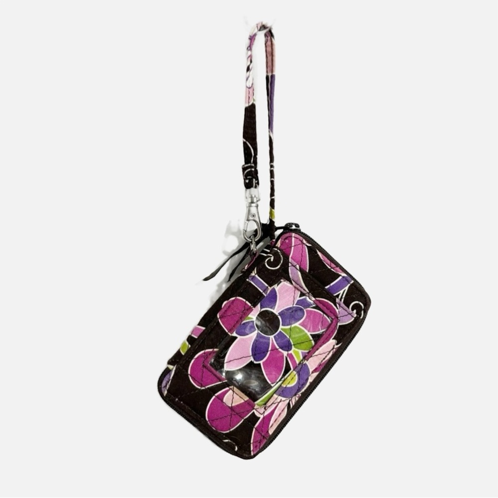 Vera Bradely Floral Purple Punch All in One Wristlet Zip Around Wallet Wristlet
